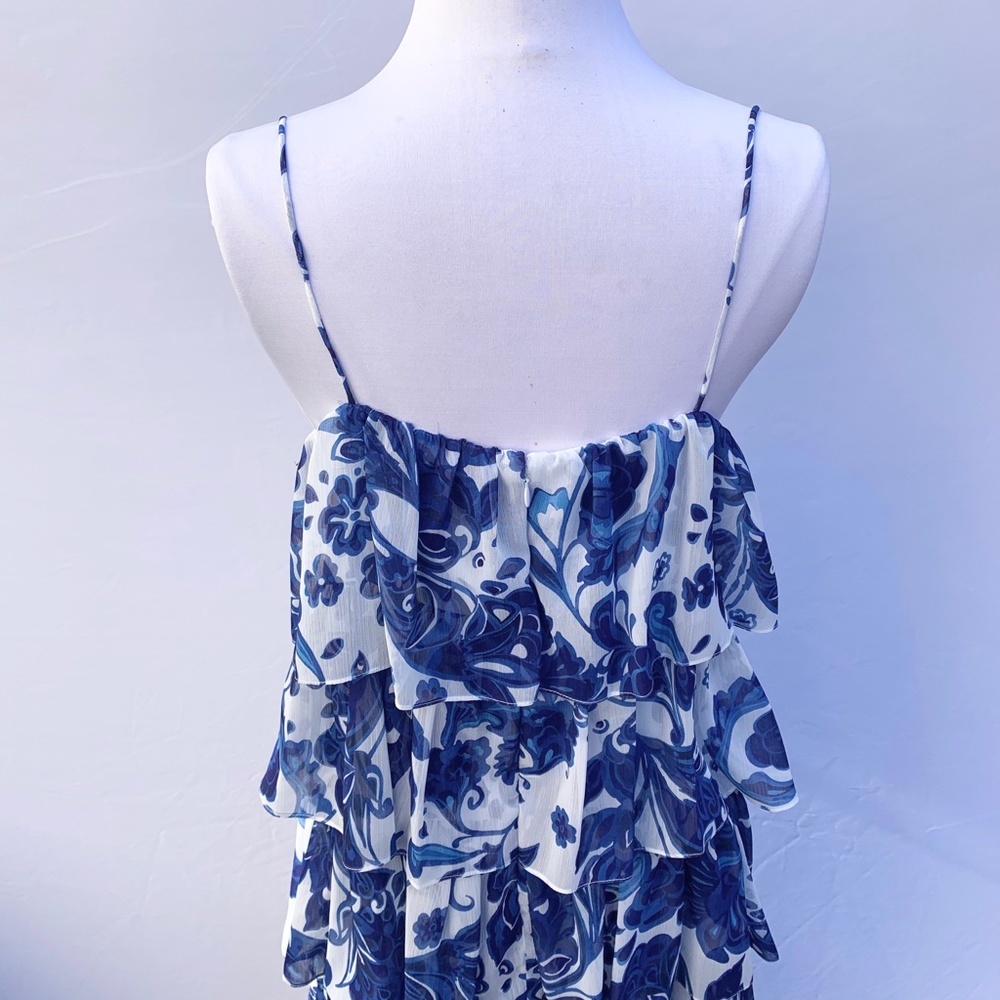 CAROLINE CONTRAS Floral Ruffled Dress Size L - Picture 3 of 8
